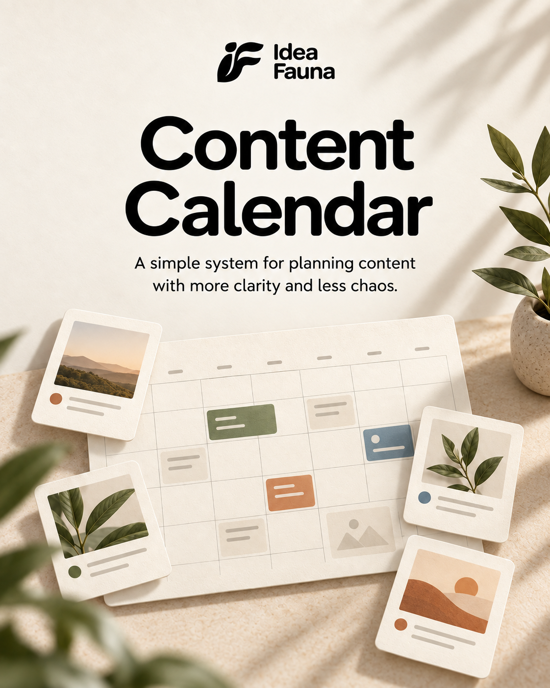 Idea Fauna Content Calendar for Excel and Google Sheets